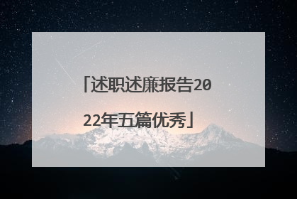述职述廉报告2022年五篇优秀