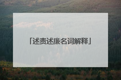 述责述廉名词解释