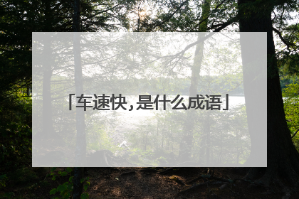 车速快,是什么成语