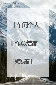 车间个人工作总结简短5篇