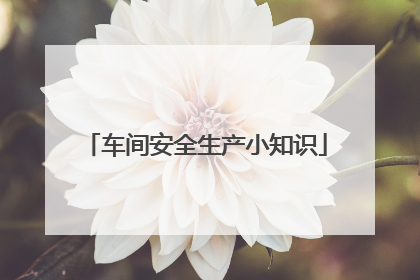 车间安全生产小知识