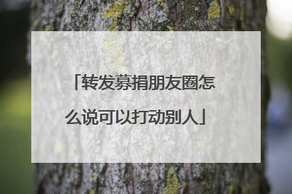 转发募捐朋友圈怎么说可以打动别人