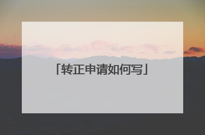 转正申请如何写