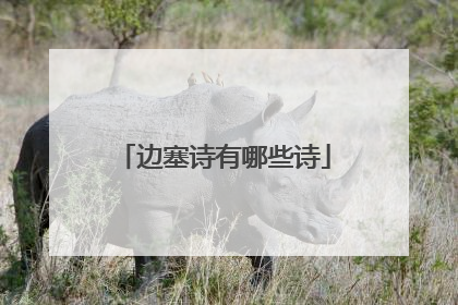 边塞诗有哪些诗