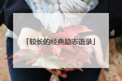 较长的经典励志语录