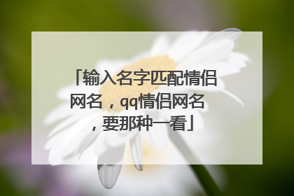 输入名字匹配情侣网名,qq情侣网名,要那种一看