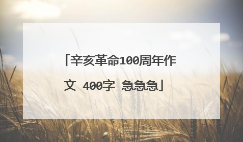 辛亥革命100周年作文 400字 急急急