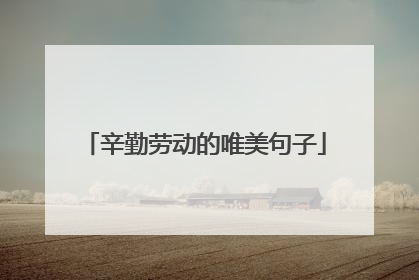 辛勤劳动的唯美句子