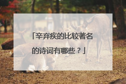 辛弃疾的比较著名的诗词有哪些?