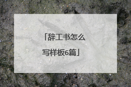 辞工书怎么写样板6篇