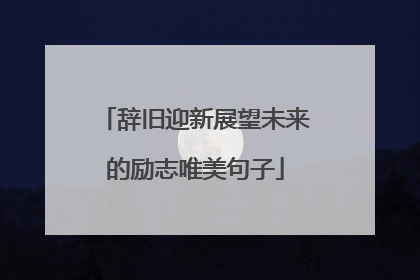 辞旧迎新展望未来的励志唯美句子