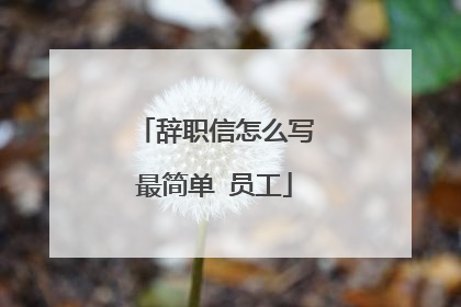 辞职信怎么写最简单 员工