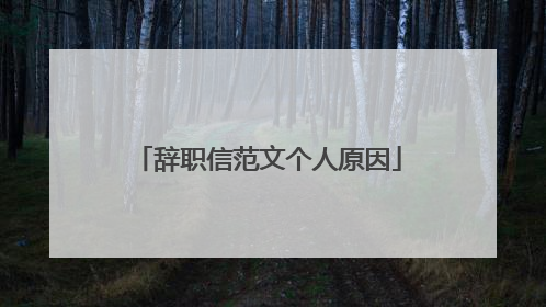 辞职信范文个人原因