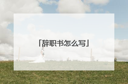 辞职书怎么写