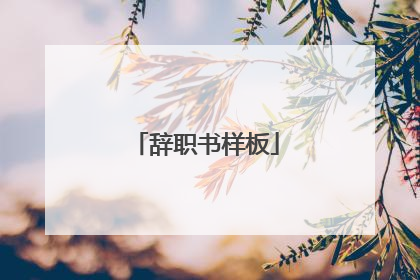 辞职书样板