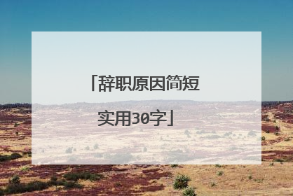 辞职原因简短实用30字