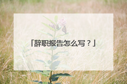 辞职报告怎么写？