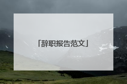 辞职报告范文