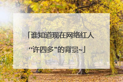 谁知道现在网络红人“许四多