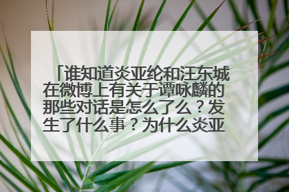 谁知道炎亚纶和汪东城在微博上有关于谭咏麟的那些对话是怎么了么?发生了什么事?为什么炎亚纶说和东哲不