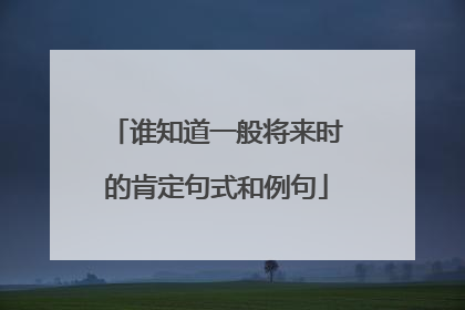 谁知道一般将来时的肯定句式和例句