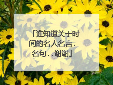 谁知道关于时间的名人名言.名句..谢谢