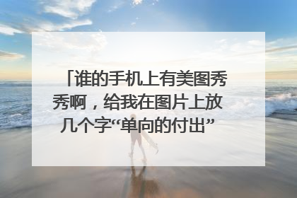 谁的手机上有美图秀秀啊,给我在图片上放几个字“单向的付出”下面“我累了”图片可以自己找,白色的