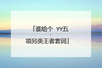 谁给个 YY五项另类王者套词