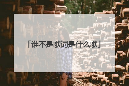 谁不是歌词是什么歌