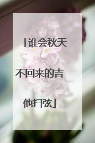谁会秋天不回来的吉他扫弦