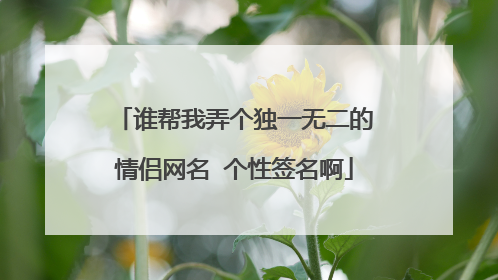 谁帮我弄个独一无二的情侣网名 个性签名啊