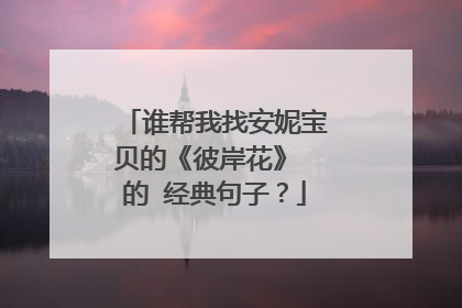 谁帮我找安妮宝贝的《彼岸花》 的 经典句子?