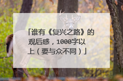 谁有《复兴之路》的观后感，1000字以上（要与众不同）