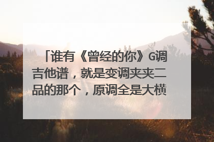 谁有《曾经的你》G调吉他谱，就是变调夹夹二品的那个，原调全是大横按，本人暂时功力不够。本人必定重谢