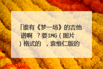 谁有《梦一场》的吉他谱啊 ？要IMG（图片）格式的 ，袁惟仁版的！不是那英的，有的发我邮箱，谢谢！