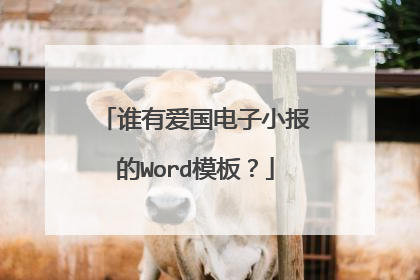 谁有爱国电子小报的Word模板？
