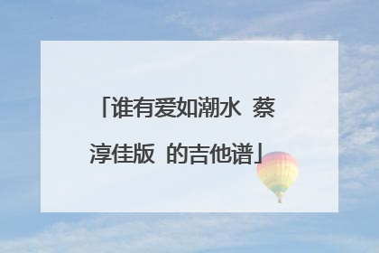 谁有爱如潮水 蔡淳佳版 的吉他谱