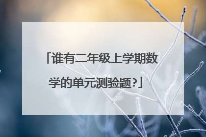 谁有二年级上学期数学的单元测验题?