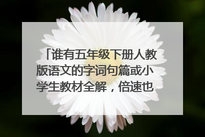 谁有五年级下册人教版语文的字词句篇或小学生教材全解,倍速也可以。电子书下载地址?急急急~~~~