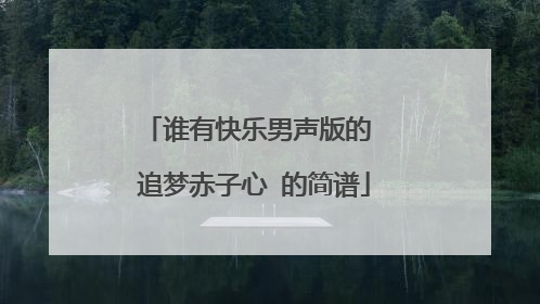 谁有快乐男声版的 追梦赤子心 的简谱