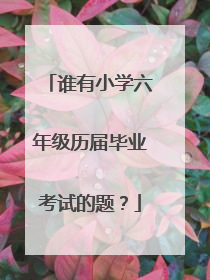 谁有小学六年级历届毕业考试的题?