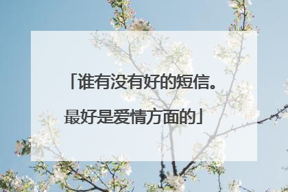 谁有没有好的短信。最好是爱情方面的