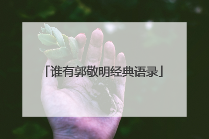 谁有郭敬明经典语录