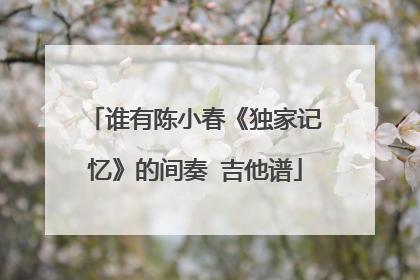 谁有陈小春《独家记忆》的间奏 吉他谱