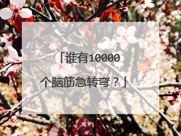 谁有10000个脑筋急转弯?