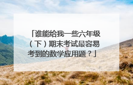 谁能给我一些六年级(下)期末考试最容易考到的数学应用题?