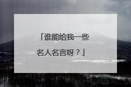 谁能给我一些名人名言呀？