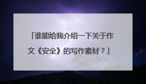 谁能给我介绍一下关于作文《安全》的写作素材？