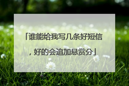 谁能给我写几条好短信，好的会追加悬赏分