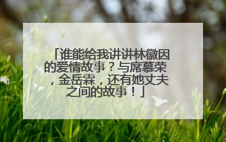 谁能给我讲讲林徽因的爱情故事?与席慕荣,金岳霖,还有她丈夫之间的故事!